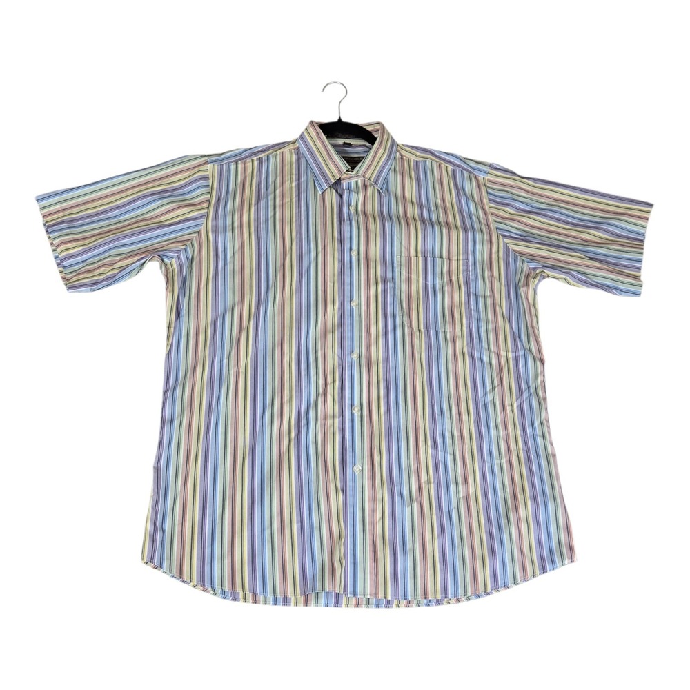 Forsyth Of Canada,‎ Inc Striped Men's Size Large Button Up 100% Cotton Shirt